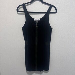 Sophomore Black Zip Up Mini Dress Size Medium
